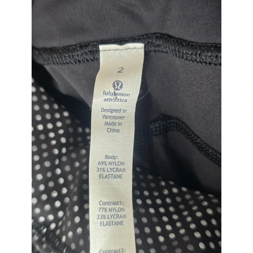 Lululemon Pace Tight Reflective Leggings sz 2 24x24 Polka Dot Black Silver NWT